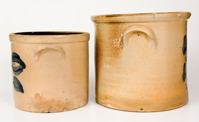 Two Cobalt-Decorated Northeastern U.S. Stoneware Crocks