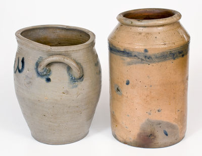 Two Stoneware Jars w/ Coggled Designs, New Jersey / Pennsylvania