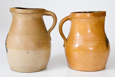 Two Cobalt-Decorated Stoneware Pitchers (Northeastern United States)