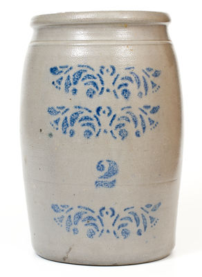 Two-Gallon Stoneware Jar, probably Palatine, West Virginia, circa 1880