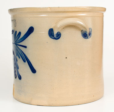 Five-Gallon COWDEN & WILCOX / HARRISBURG, PA Stoneware Crock w/ Floral Decoration