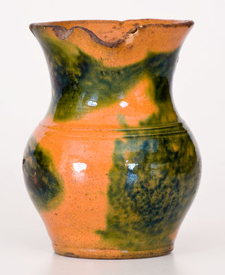 Great Road Redware Cream Pitcher, probably Christopher Alexander Haun, Greene County, Tennessee