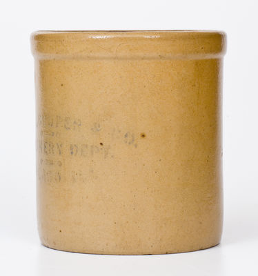 Rare SIEGEL, COOPER & CO. / CROCKERY DEPT. / CHICAGO, ILL. Stoneware Crock att. Red Wing