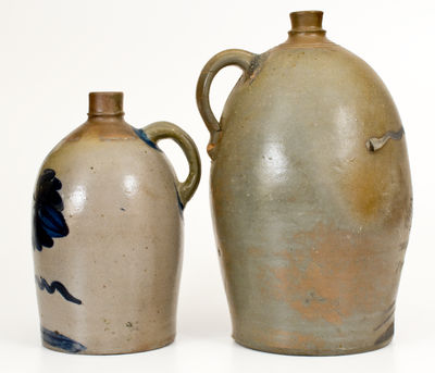Two Cobalt-Decorated Greensboro, Pennsylvania Stoneware Jugs