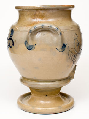 Exceptional SOMERSET POTTERS WORKS Stoneware Pedestal Cooler w/ Impressed Birds Decoration