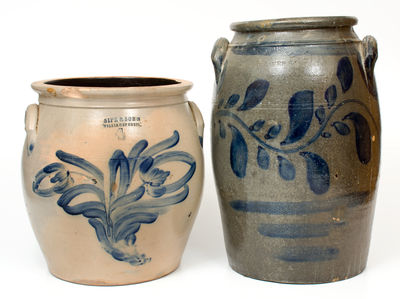 Two Cobalt-Decorated Pennsylvania Stoneware Jars