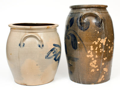 Two Cobalt-Decorated Pennsylvania Stoneware Jars