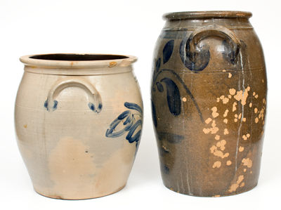 Two Cobalt-Decorated Pennsylvania Stoneware Jars