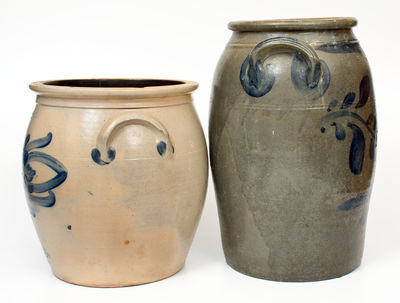 Two Cobalt-Decorated Pennsylvania Stoneware Jars