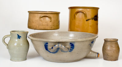 Five Stoneware Articles, primarily American, 19th century