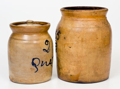 Two Northeastern U.S. Cobalt-Decorated Stoneware Jars