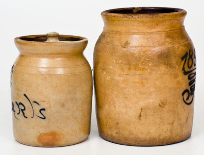 Two Northeastern U.S. Cobalt-Decorated Stoneware Jars
