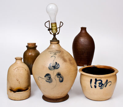 Five American Salt-Glazed Stoneware Articles, 19th century