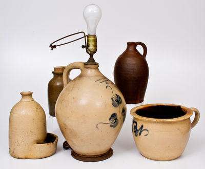 Five American Salt-Glazed Stoneware Articles, 19th century