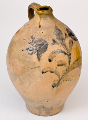 Fine Three-Gallon Incised Stoneware Jug, probably George Lent, Troy, New York, circa 1820