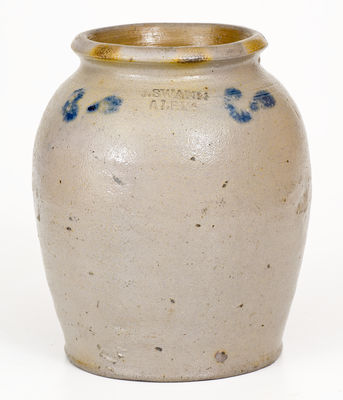 Extremely Rare J. SWANN / ALEXA Half-Gallon Cobalt-Decorated Stoneware Jar (Alexandria, VA, c1820)