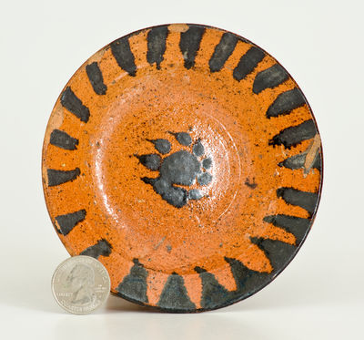 Fine Diminutive Slip-Decorated Redware Dish, possibly North Carolina