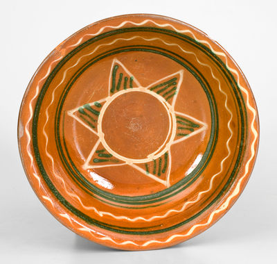 Fine Snow Hill Nunnery Redware Bowl, attributed to John Bell, Waynesboro, PA, circa 1840