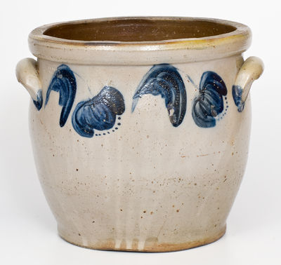 JOHN BELL / WAYNESBORO Stoneware Jar with Cobalt Floral Decoration