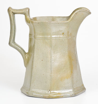 Rare JOHN BELL / WAYNESBORO Celadon-Glazed Octagonal Pitcher