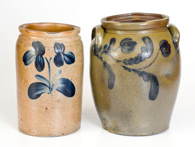 Two Cobalt-Decorated Mid-Atlantic Stoneware Jars