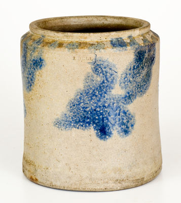 Extremely Rare Early-Period J. BELL Stoneware Jar w/ Cobalt Decoration (John Bell, Waynesboro, PA)