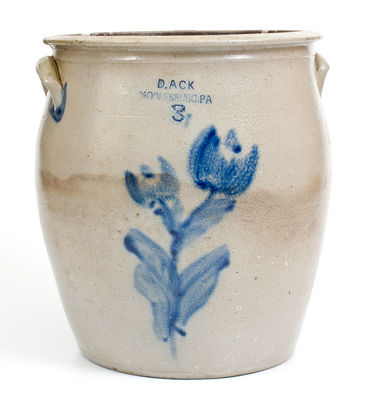 Scarce D. ACK (Mooresburg, PA) Stoneware Crock