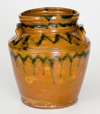 Outstanding Redware Jar attrib. Edward William Farrar, Middlebury, Vermont, circa 1825-30