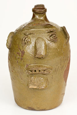 Rare Alkaline-Glazed Southern Stoneware Face Jug, late 19th century