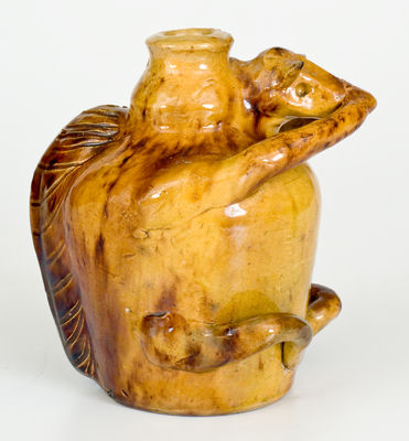 Unusual Earthenware Squirrel Bottle, probably North Carolina origin