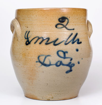 Rare Stoneware Jar with Cobalt-Script Signature 