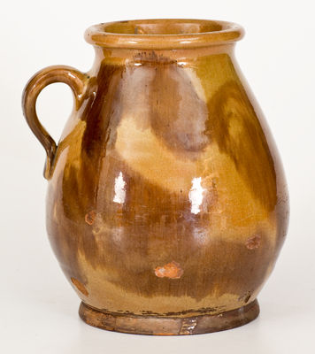 Fine Glazed Redware Stew Pot, probably Maine, late 18th or early 19th century