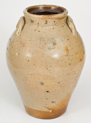 Three-Gallon BOSTON (Frederick Carpenter, early 19th century) Iron-Decorated Stoneware Jar