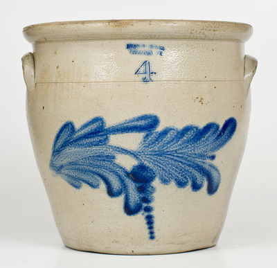 Four-Gallon EVAN R JONES / PITTSTON, PA Stoneware Crock