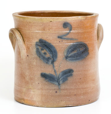 Two-Gallon Stoneware Crock w/ Cobalt Floral Decoration, Northeastern or Midwestern U.S.