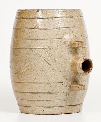 Rare North Carolina Stoneware Rundlet, Craven Family, Randolph County, NC, circa 1845-75