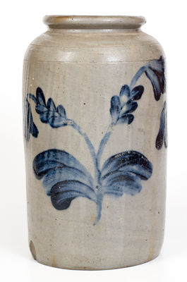 Two-Gallon attributed Henry Harrison Remmey, Philadelphia Stoneware Jar, c1830