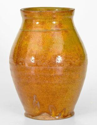 Fine Glazed NY State Redware Jar, second quarter 19th century