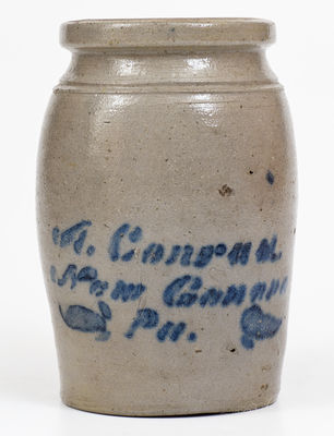 Half-Gallon A. CONRAD / NEW GENEVA, Pennsylvania Stoneware Jar