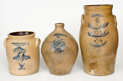 Three Pieces of Cobalt-Decorated Buffalo, NY Stoneware