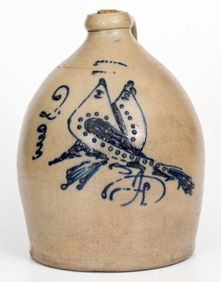 Two-Gallon S. HART / FULTON, NY Stoneware Double-Bird Jug