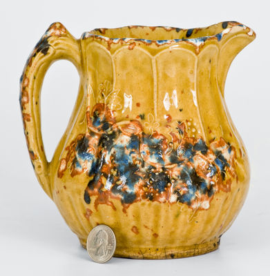 Very Rare S RISLEY / NORWICH, Connecticut Rockingham-Glazed Pitcher