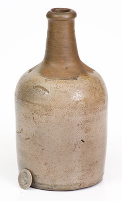 Rare HENRY GLAZIER. / HUNTINGDON, PA Salt-Glazed Stoneware Bottle, circa 1831