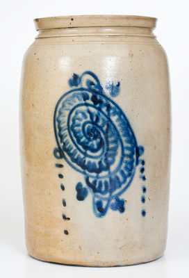 Stoneware Jar with Slip-Trailed 