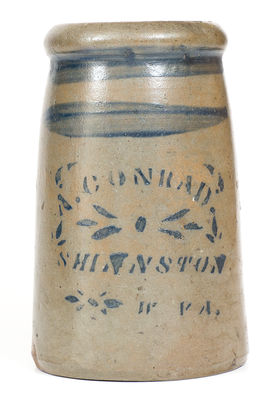 A. CONRAD. / SHINNSTON / W VA. Stoneware Canning Jar