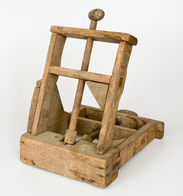 Important North Carolina Wooden Redware Pipe-Making Machine, early to mid 19th century