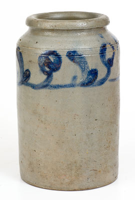 One-Gallon attrib. Henry H. Remmey, Philadelphia, PA Stoneware Jar, circa 1830