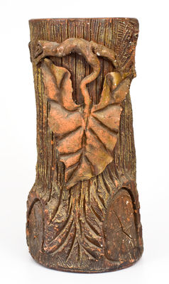 Rustic Redware Umbrella Stand, probably J. Eberly & Co., Strasburg, Virginia, c1890