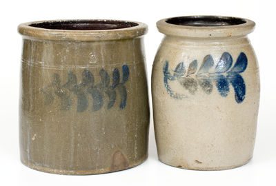 Lot of Two: McCAREL & BURNS / RICHMOND, Ohio Crock (Beaver, PA origin), Beaver Stoneware Jar