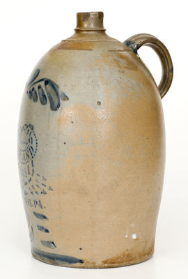 Two-Gallon HAMILTON AND / JONES / GREENSBORO, PA Jug w/ Shield Decoration